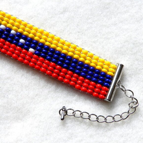 Venezuela Venezuelan flag bead bracelet, handmade, adjustable length - Picture 3 of 5